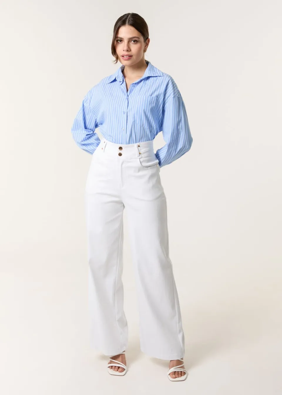 Jeans & Jeggings>Blue Vanilla White High Waisted Jeans