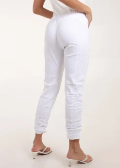 Trousers>Blue Vanilla White Zip Drawstring Trousers