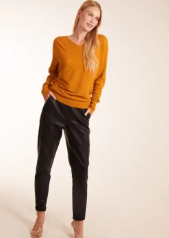 Tops>Blue Vanilla Yellow Ribbed V-Neck Jumper