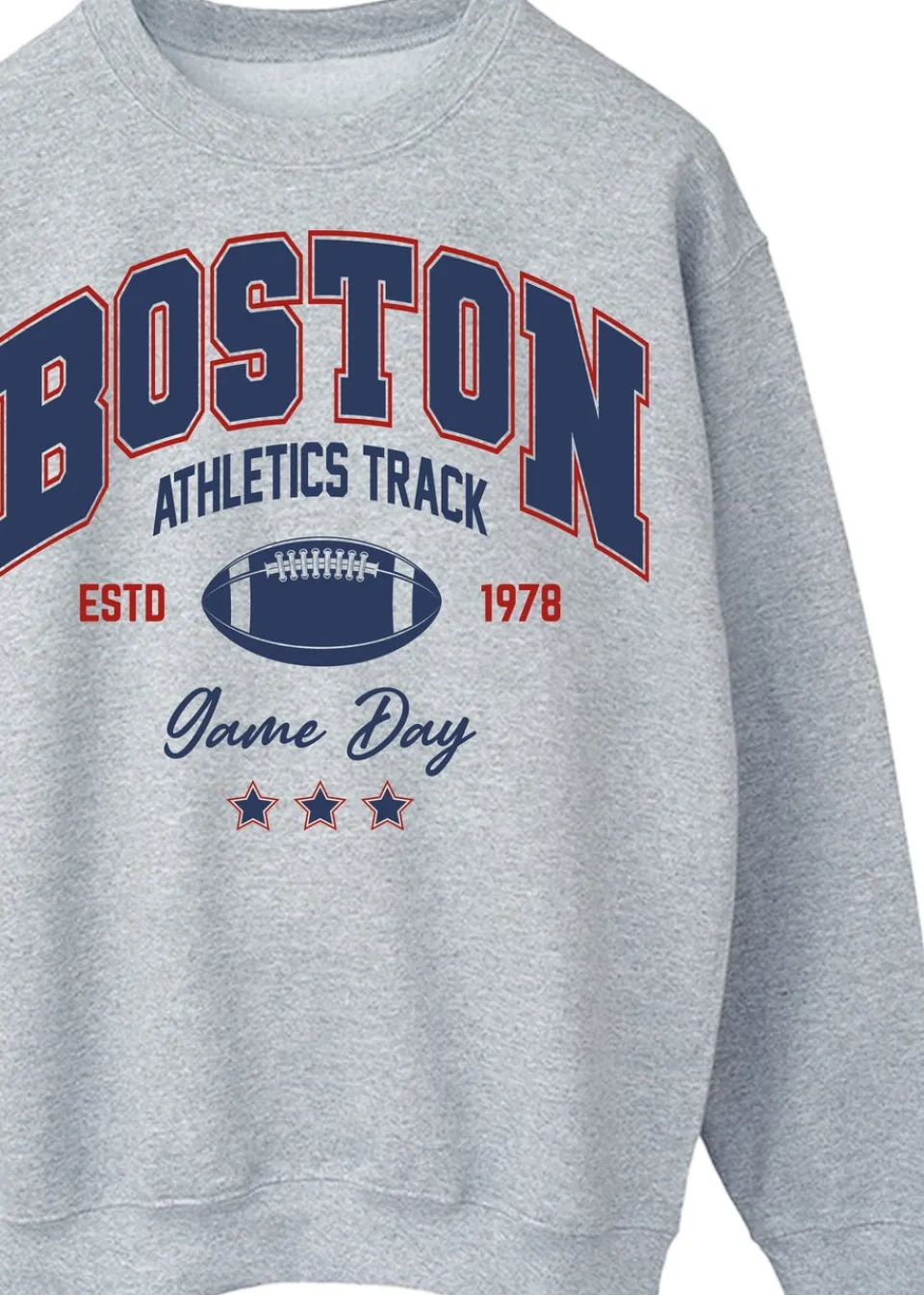 Tops>Brands In Boston Athletics Track Adult Heather Grey Sweatshirt