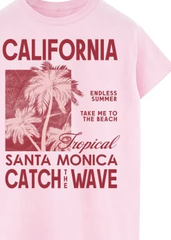 T-Shirts>Brands In California Santa Monica Pink Boyfriend Fit T-Shirt