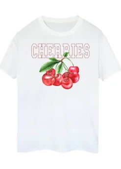 T-Shirts>Brands In Cherry Collegial White Boyfriend Fit Graphic T-Shirt