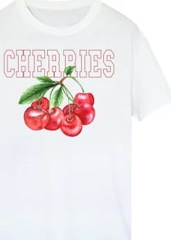 T-Shirts>Brands In Cherry Collegial White Boyfriend Fit Graphic T-Shirt