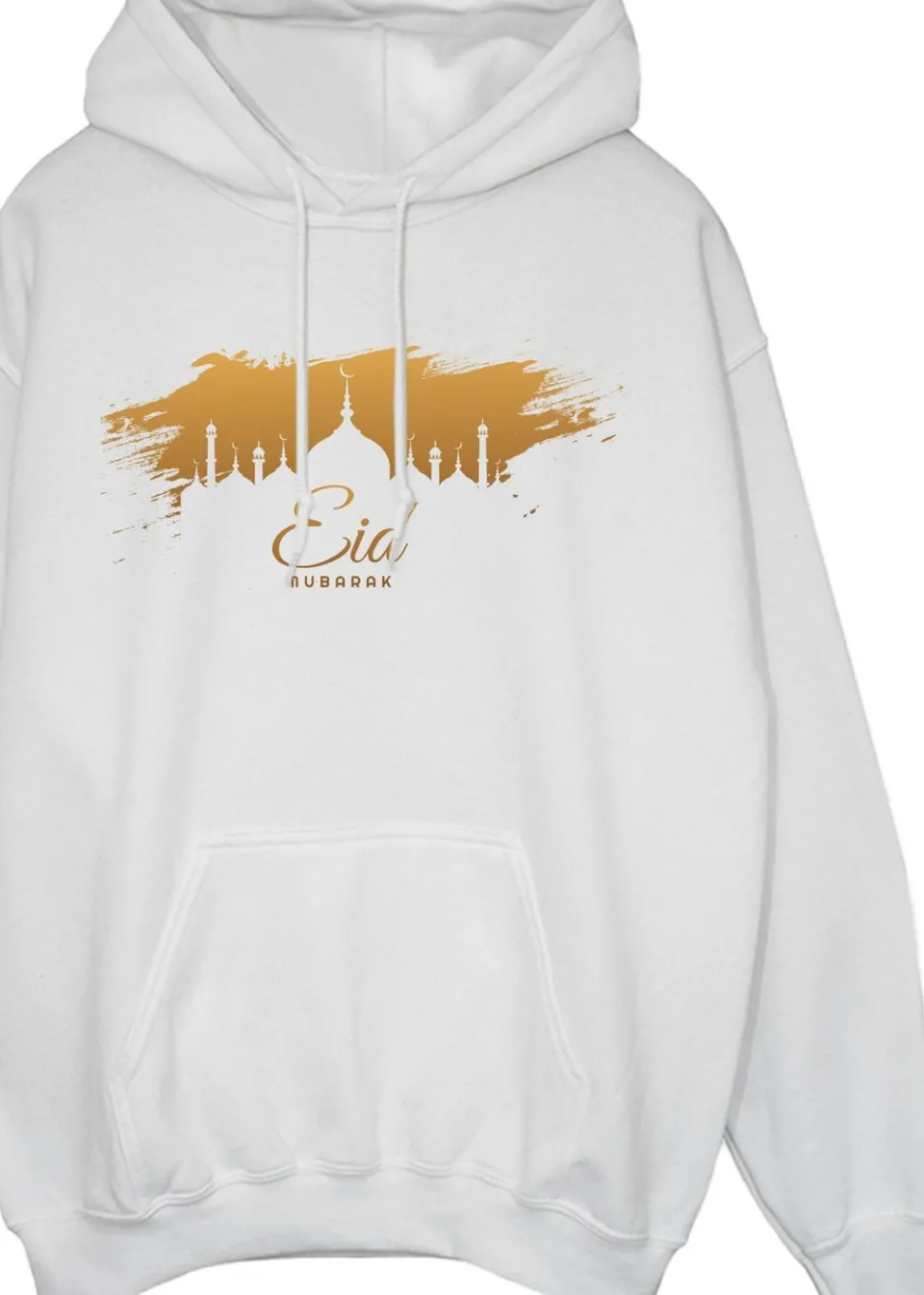 Loungewear>Brands In Eid Mosque Skyline White Hoodie