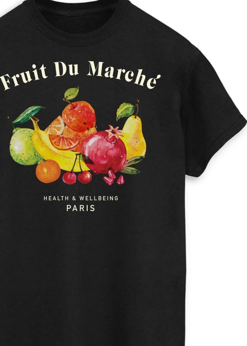 T-Shirts>Brands In Fruit Du Marche Black Boyfriend Fit T-Shirt