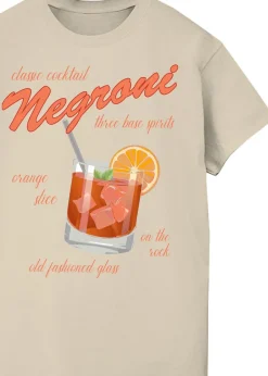 T-Shirts>Brands In Negroni Three Base Spirits Sand Boyfriend Fit Graphic T-Shirt