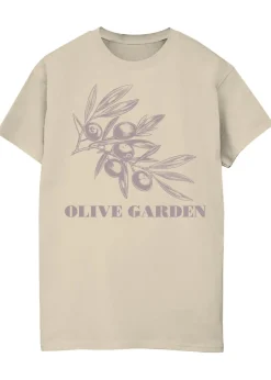 T-Shirts>Brands In Olive Garden Sand Boyfriend Fit Graphic T-Shirt