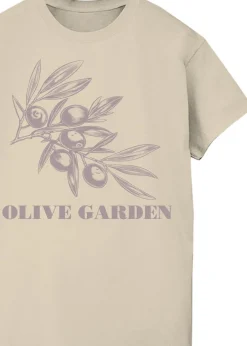 T-Shirts>Brands In Olive Garden Sand Boyfriend Fit Graphic T-Shirt