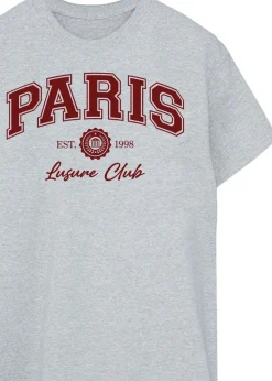 T-Shirts>Brands In Paris Leisure Club Grey Boyfriend Fit Graphic T-Shirt