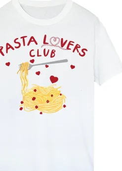 T-Shirts>Brands In Pasta Lovers Club White Boyfriend Fit Graphic T-Shirt