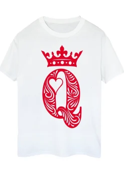 T-Shirts>Brands In Queen Of Hearts Adult White Boyfriend Fit T-Shirt