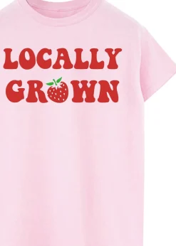 T-Shirts>Brands In Strawberry Locally Grown Pink Boyfriend Fit Graphic T-Shirt