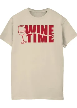 T-Shirts>Brands In Wine Time Sand Boyfriend Fit Graphic T-Shirt
