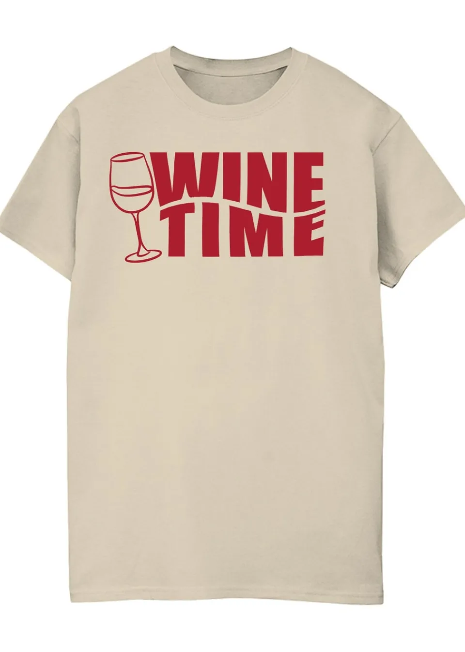 T-Shirts>Brands In Wine Time Sand Boyfriend Fit Graphic T-Shirt