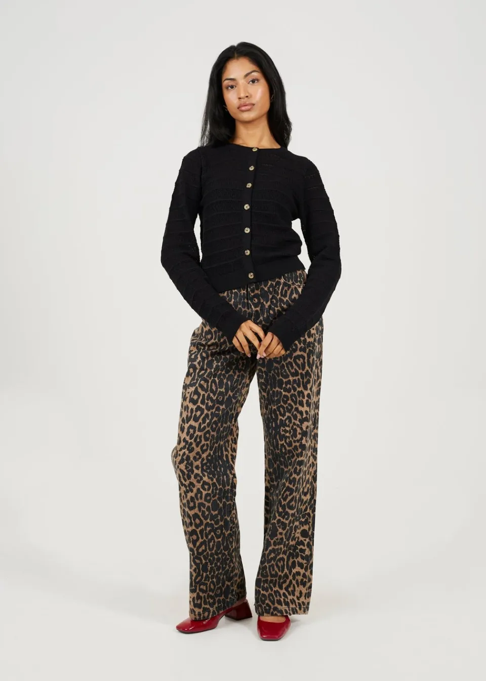 Tops>Brave Soul Black Stitch Detail Crew Neck Cardigan