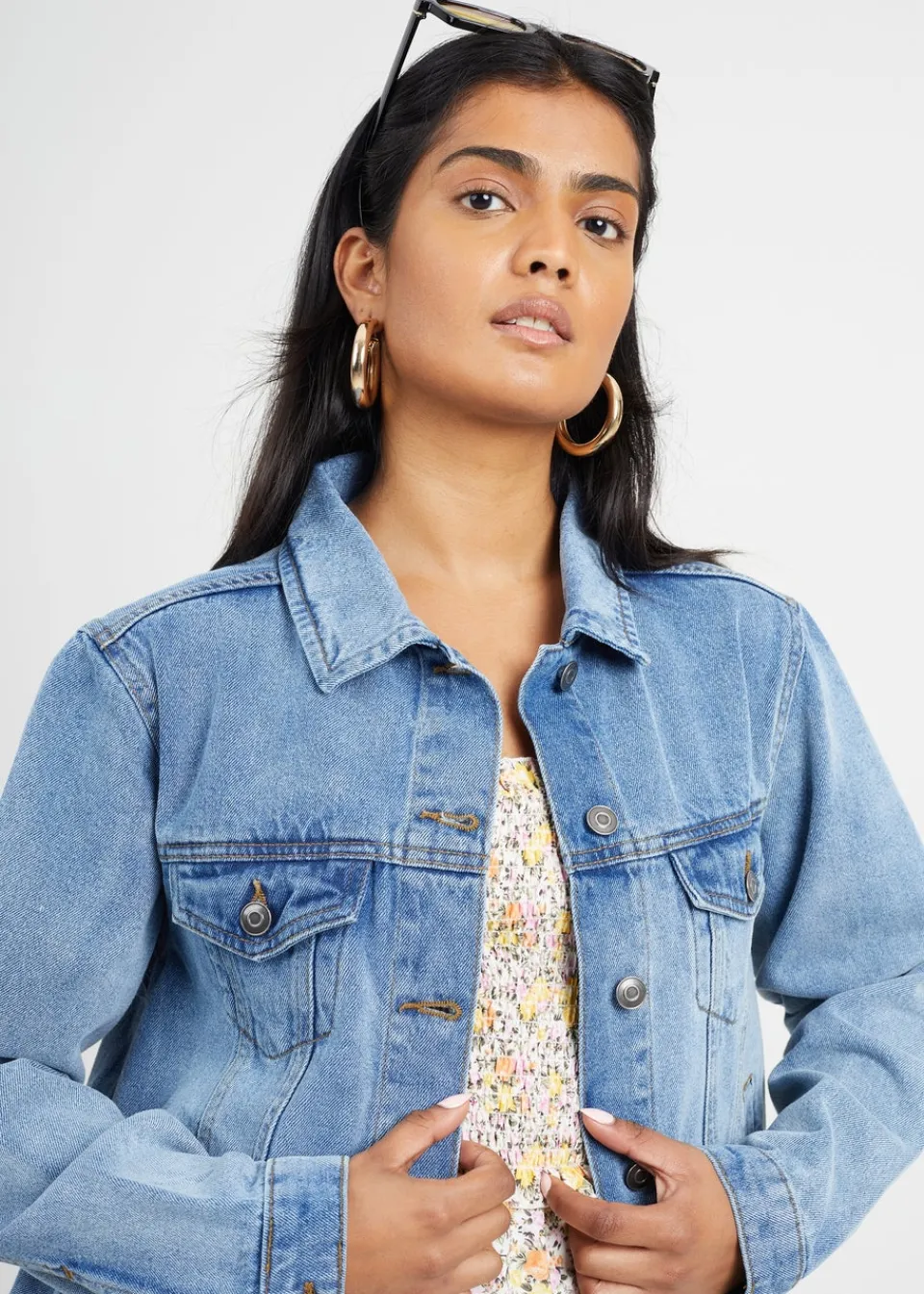 Coats & Jackets>Brave Soul Western Style Denim Jacket Blue