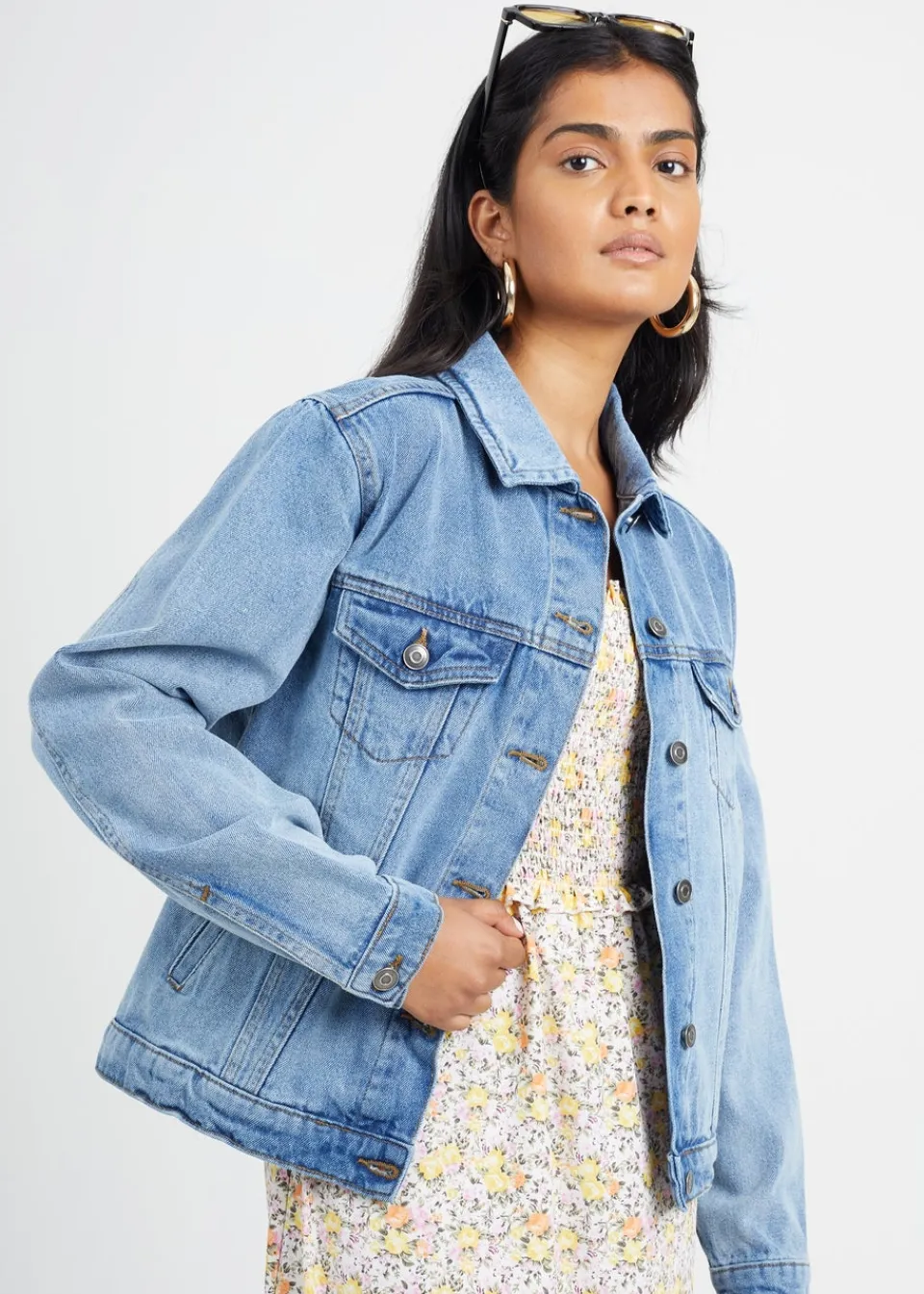Coats & Jackets>Brave Soul Western Style Denim Jacket Blue