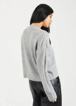 Tops>Brave Soul Grey Button Through Soft Knit Cardigan