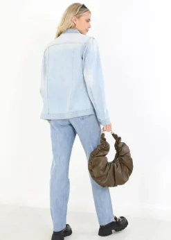 Coats & Jackets>Brave Soul Light Blue Oversized Denim Jacket LightBlue