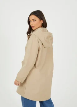 Coats & Jackets>Brave Soul Stone Lightweight Parka Style Hooded Jacket