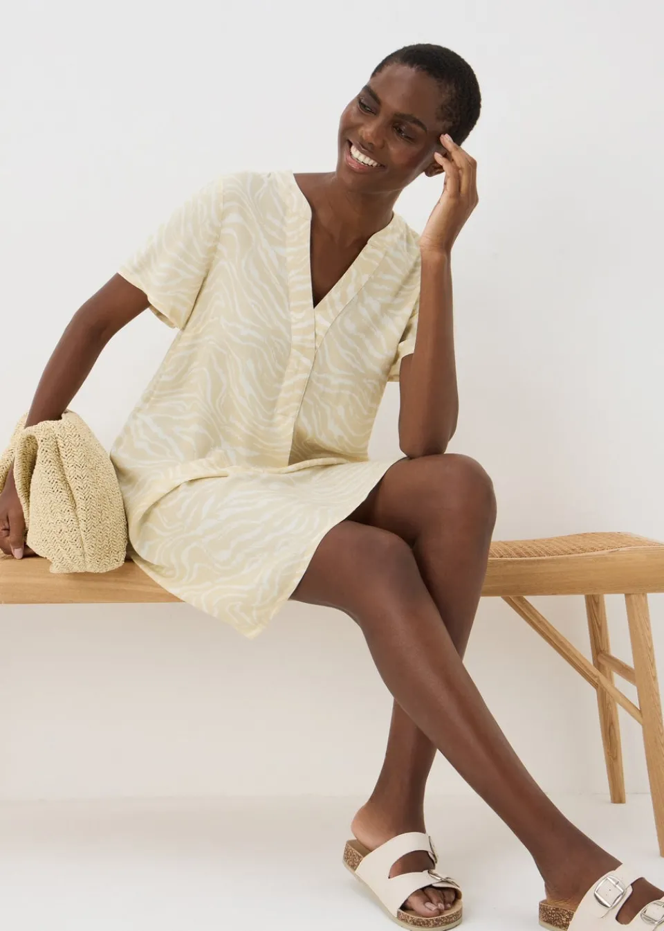 Dresses>Papaya Brown Animal Popover Tunic