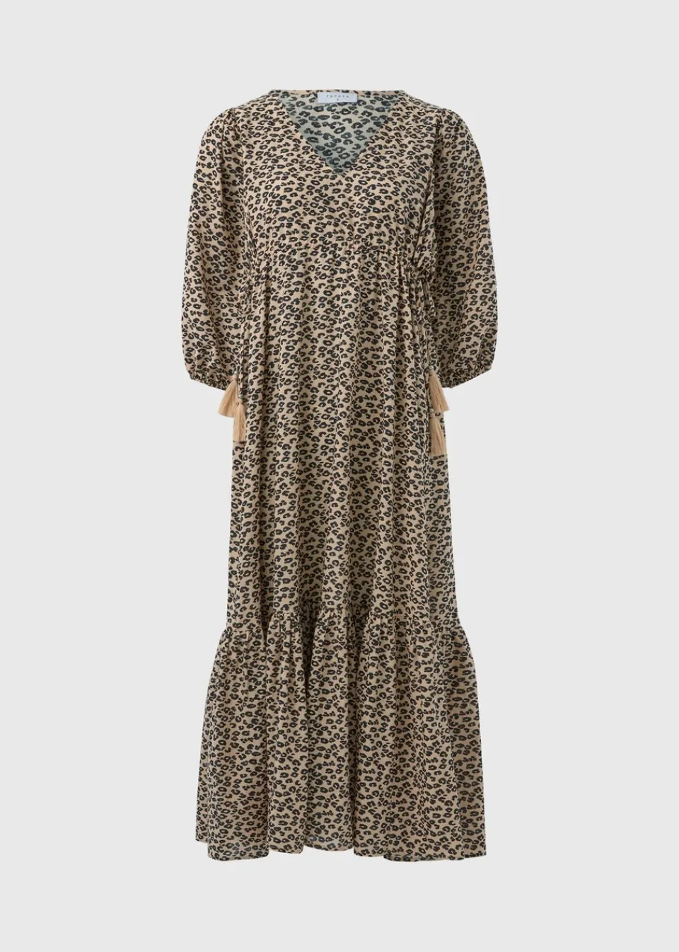 Dresses>Papaya Brown Animal Print Dress