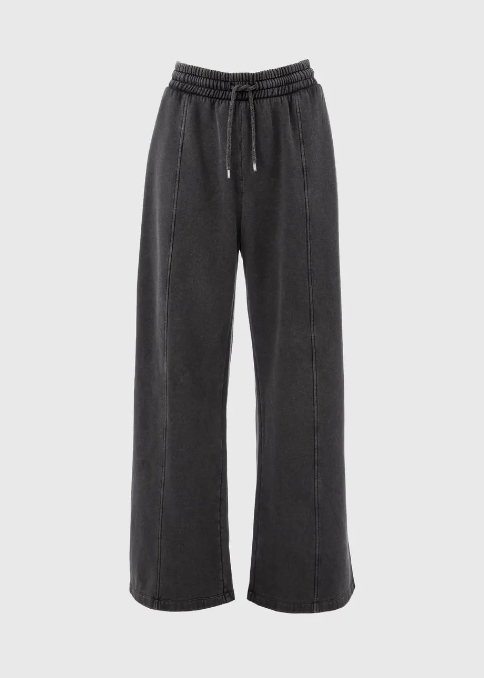 Trousers>Papaya Charcoal Acid Wash Wide Leg Jogging Bottoms