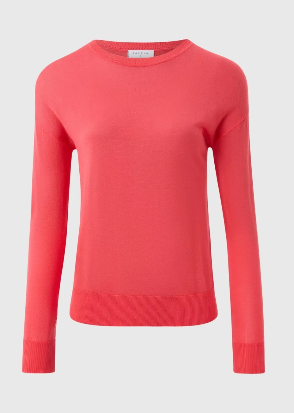 Tops> Coral Fine Knit Long Sleeve Jumper
