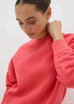 Tops>Papaya Coral Longline Sweatshirt