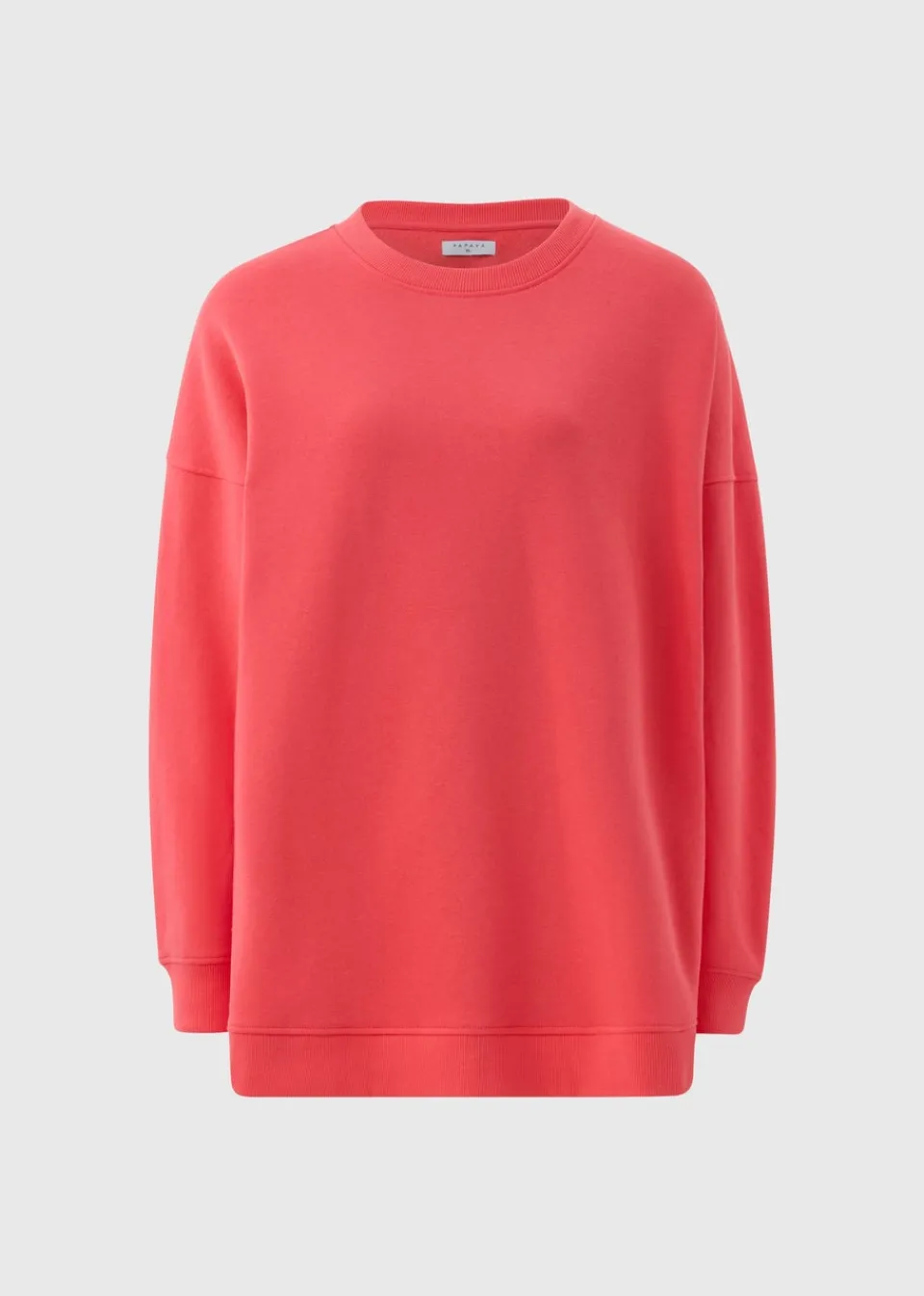 Tops>Papaya Coral Longline Sweatshirt