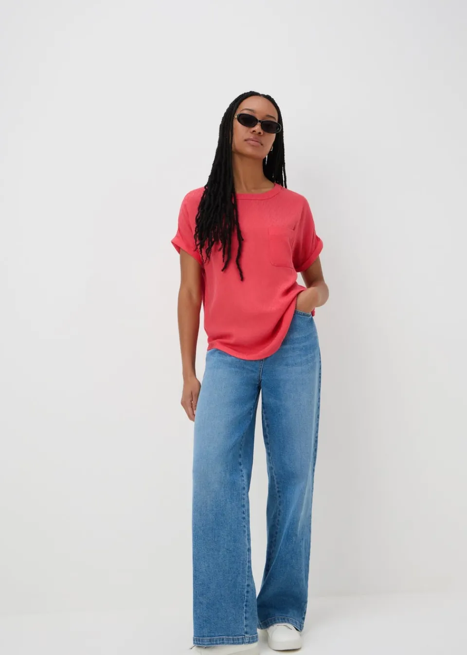 Tops>Papaya Coral Pocket Box Top
