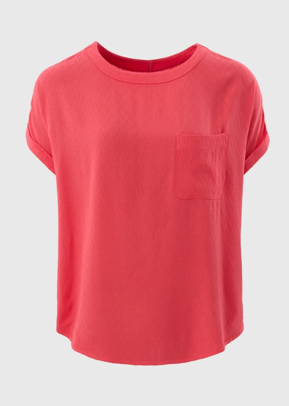 Tops>Papaya Coral Pocket Box Top