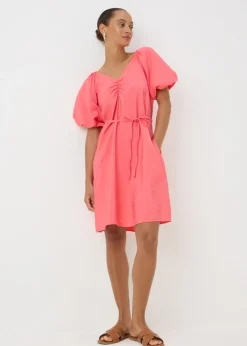 Dresses>Papaya Coral Tie Belt Mini Dress