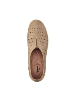 Footwear>Cotton Traders Beige Laser Cut Slip On Shoes