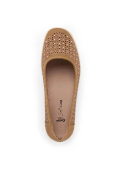 Footwear>Cotton Traders Chestnut Jewelled Laser Cut Shoes