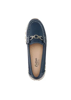 Footwear>Cotton Traders Dark Blue Leather Loafers