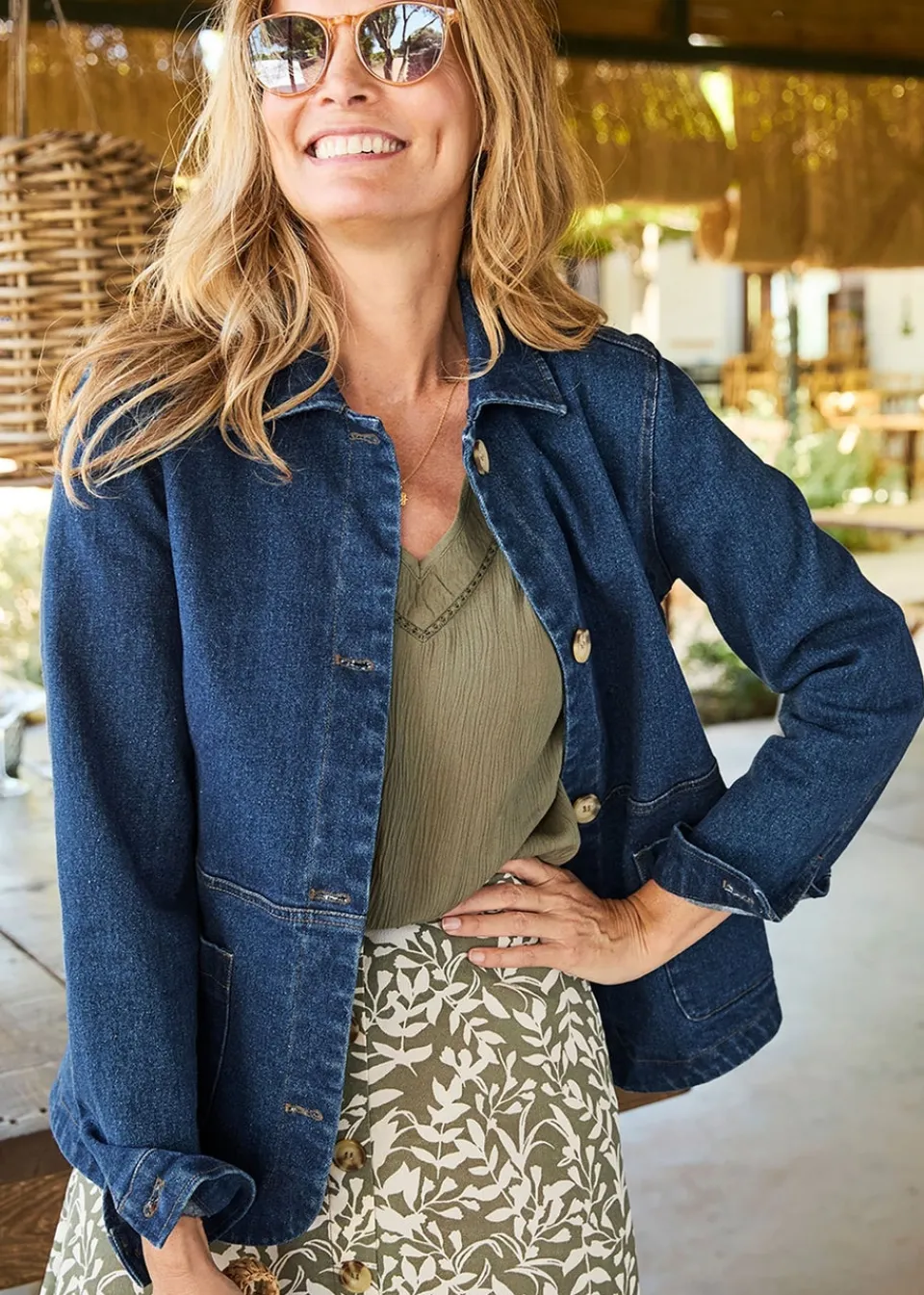 Coats & Jackets>Cotton Traders Denim Cargo Jacket