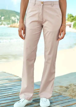 Trousers>Cotton Traders Ecru Everyday Straight Leg Trousers