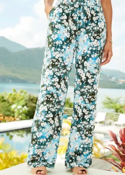 Trousers>Cotton Traders Everglade Printed Wide Leg Trousers 27" (68.5cm) inside leg