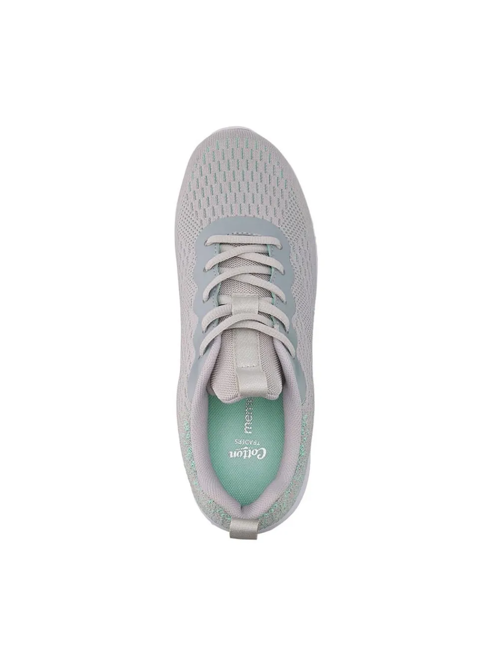 Footwear>Cotton Traders Frost Grey Memorylite Lace Up Trainers