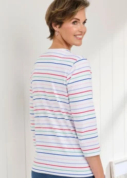 T-Shirts>Cotton Traders Ivory Print T-Shirt