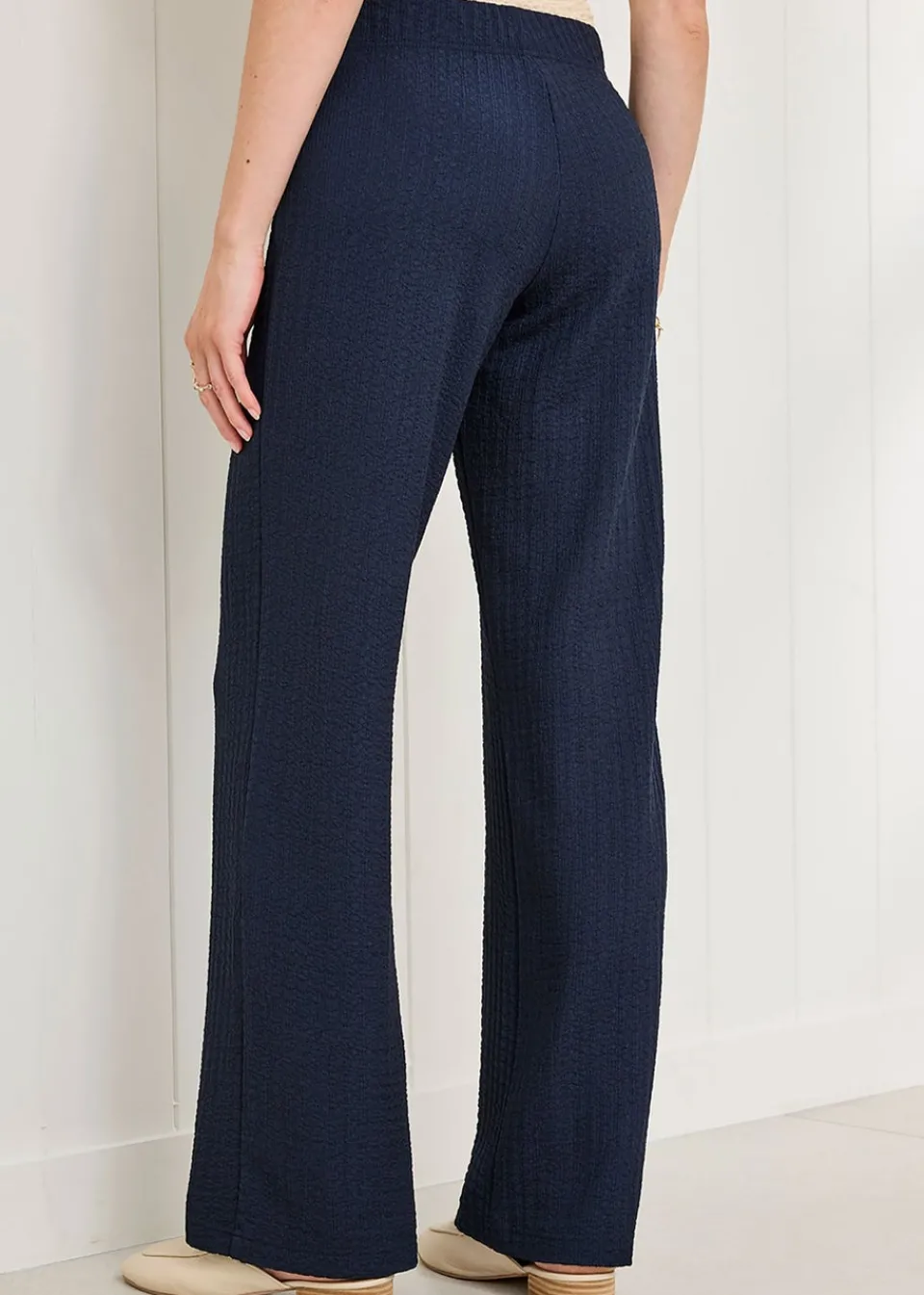Trousers>Cotton Traders Midnight Textured Jersey Trousers