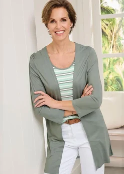 Tops>Cotton Traders Mint 2 Piece Jersey Cardigan & Vest Set