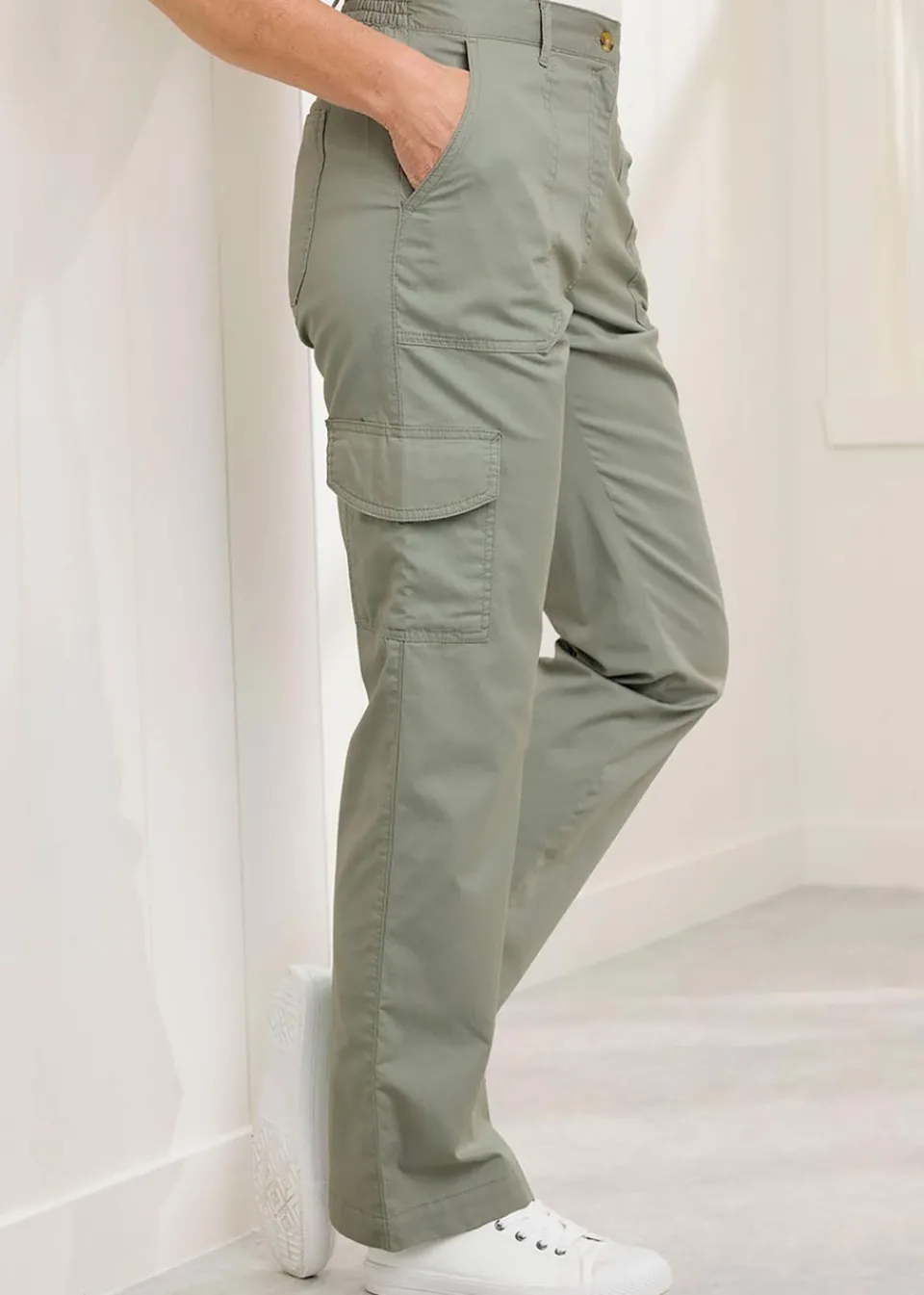 Trousers>Cotton Traders Mint Cargo Trousers