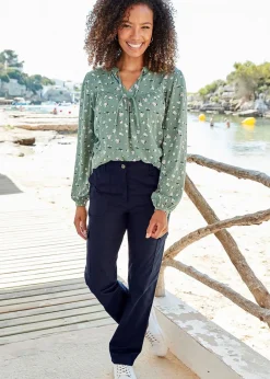 Jeans & Jeggings>Cotton Traders Navy Straight-Leg Cargo Trousers