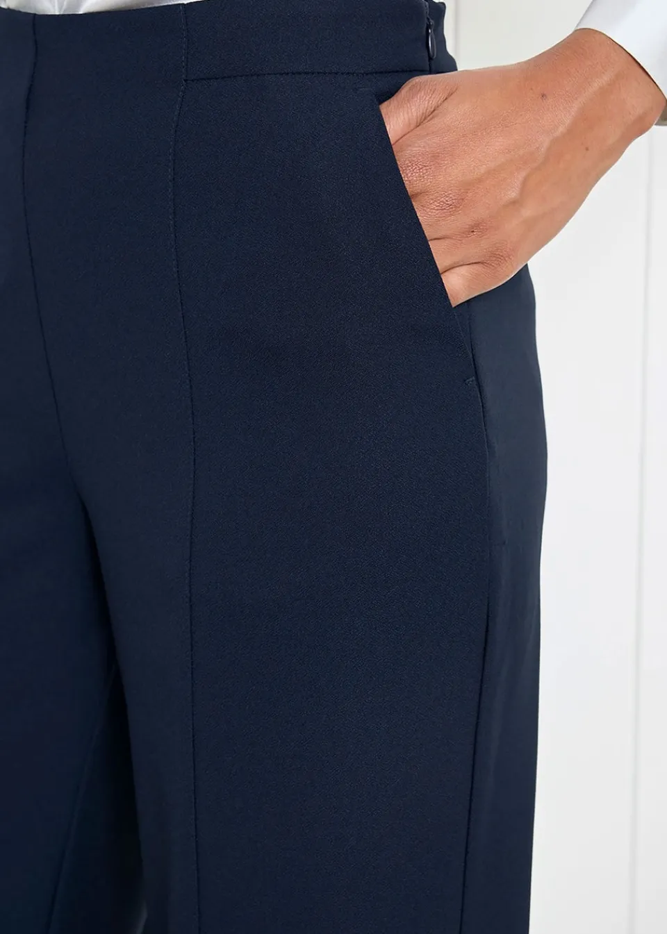 Trousers>Cotton Traders Navy Wide Leg Occasion Trousers