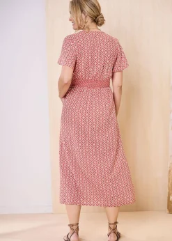 Dresses>Cotton Traders Orange Printed Maxi Dress