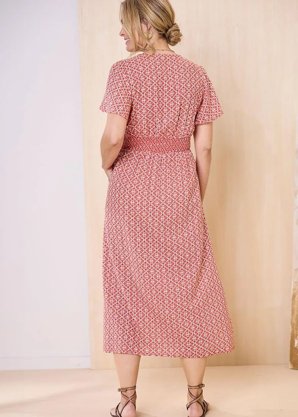 Dresses>Cotton Traders Orange Printed Maxi Dress