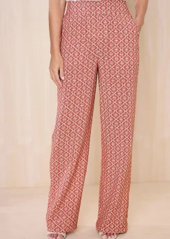 Trousers>Cotton Traders Orange Wide Leg Pull On Trousers
