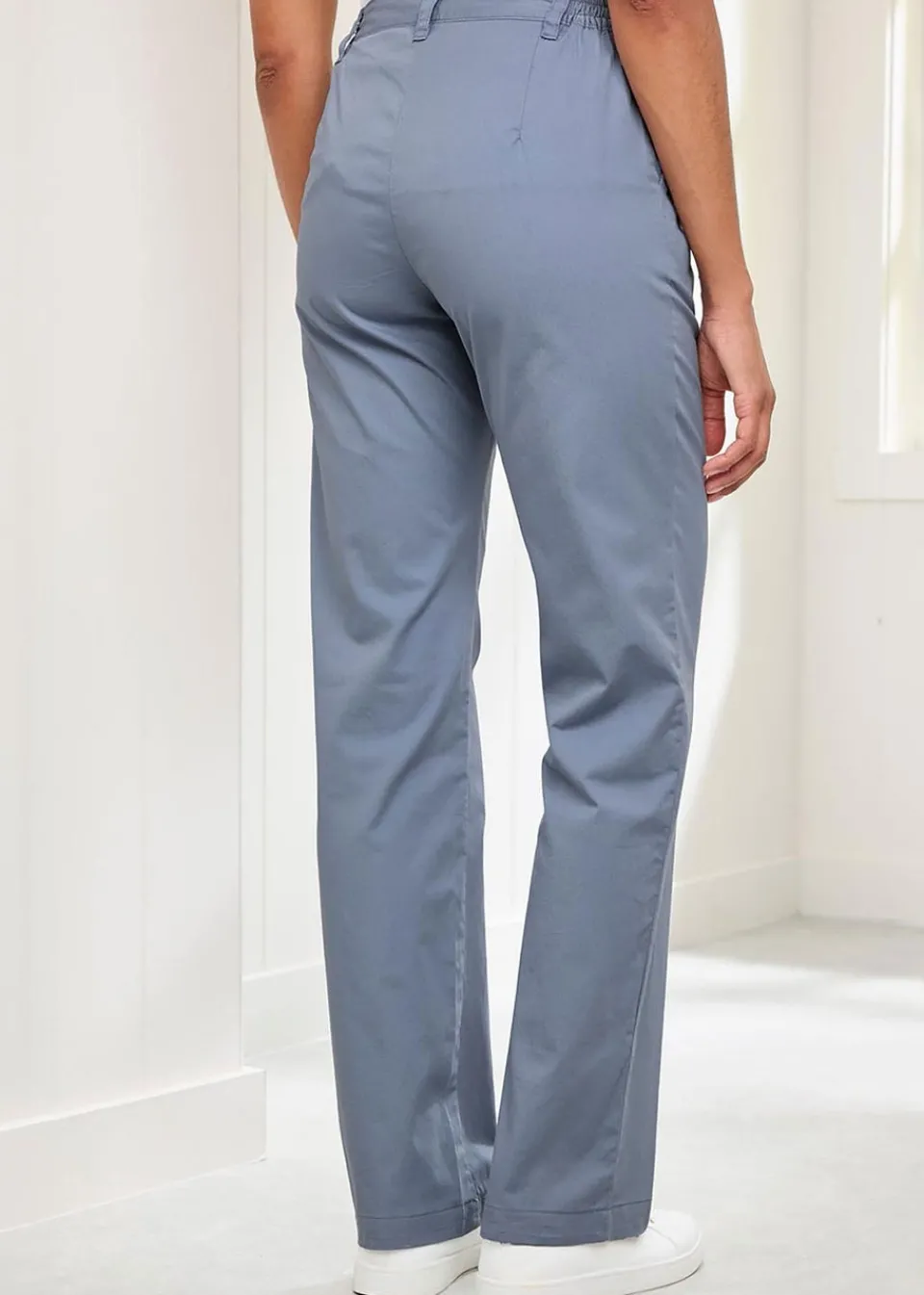 Trousers>Cotton Traders Pale Blue Everyday Straight Leg Trousers